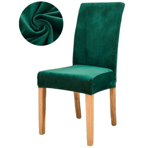 Velvet Dining Room Chair Cover Stretch Seat Slip Cover Removable Chair Protector - Picture 10 of 30