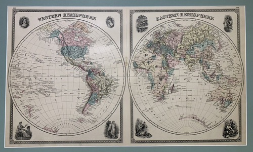 Antique 1876 Map of WORLD from Atlas of Ottawa & Kent Counties, Michigan. matted - Picture 2 of 13