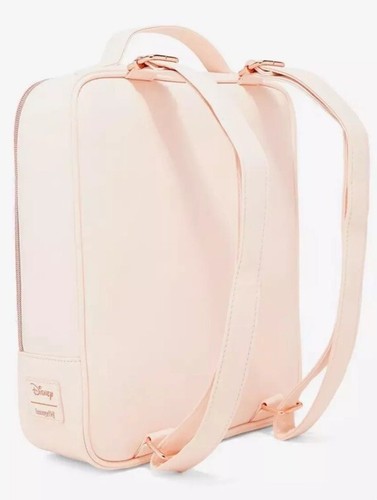 Disney D Loungefly Pin Collector Pink Backpack Rose Gold Hardwear Top Handle NEW - Picture 3 of 3