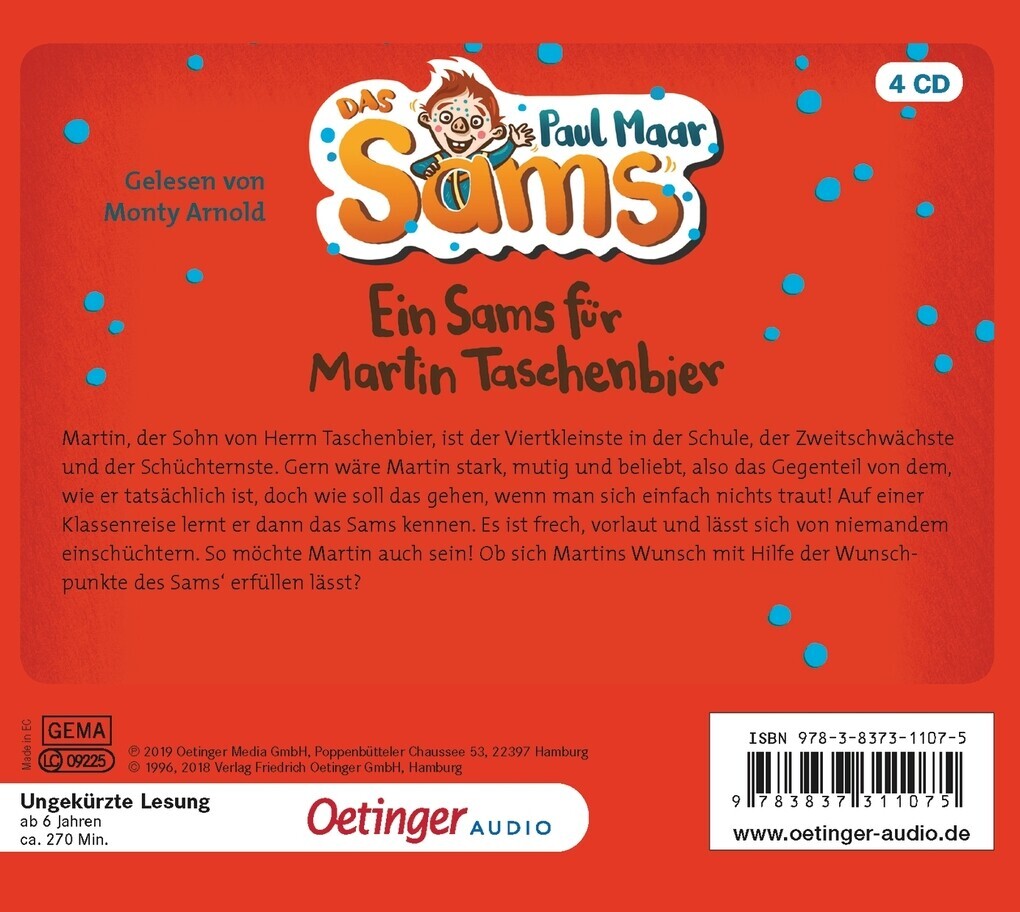 Thumbnail - Ein Sams Für Martin Taschenbier (4cd) | Paul Maar | Deutsch