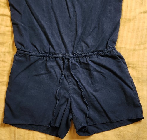 J.Crew Drapey V-Neck Romper Jumpsuit Tie Waist Lyocell Linen Black Womens SizeXS - Picture 5 of 17