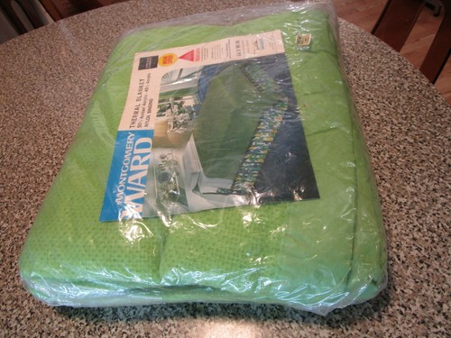 Vintage Montgomery Ward Thermal Blanket Green 66 x 90 Montesanto New Old Stock - Picture 6 of 7