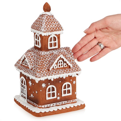 Lichthaus aus Kunststoff, Lebkuchenhaus mit Beleuchtung, Weihnachtsdekoration - Bild 5 von 7