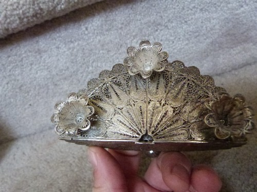 Sterling Silver Miniature Hanukkah Menorah Filigree Art Made in Israel 4" - Picture 12 of 14