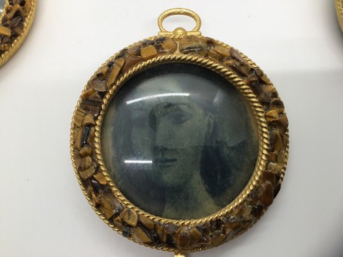 Vintage Set of 3 Saks Fifth Avenue Marhill Victorian Gold Picture Miniatures - Picture 5 of 11