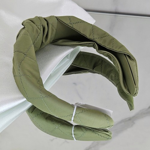 Madewell Headband Vintage Moss Green Knotted Quilted Hard Boho Minimalist!! - Picture 3 of 3