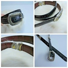 Brighton 32" Reversible Brown Black Embossed Leather Belt 40210