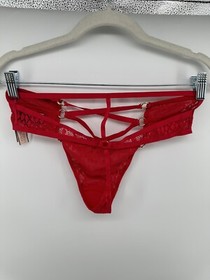 Victoria’s Secret Very Sexy  Lingerie Caged High Waist Thong Panty Banded Red