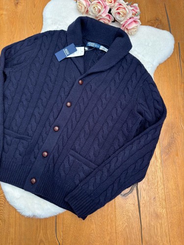 Polo Ralph Lauren dunkelblau Strickjacke Herren Wolle und Kaschmirmischung Gr. M - Bild 2 von 17