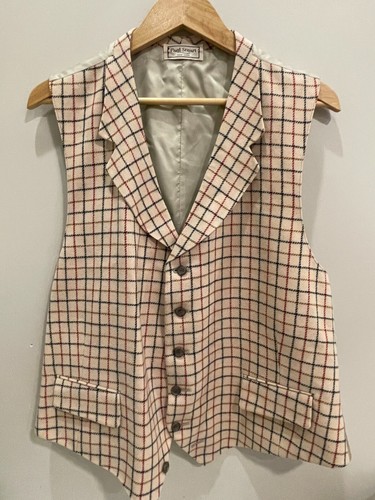 VTG Paul Stuart Made in Canada Button Front Wool Waistcoat SZ XL