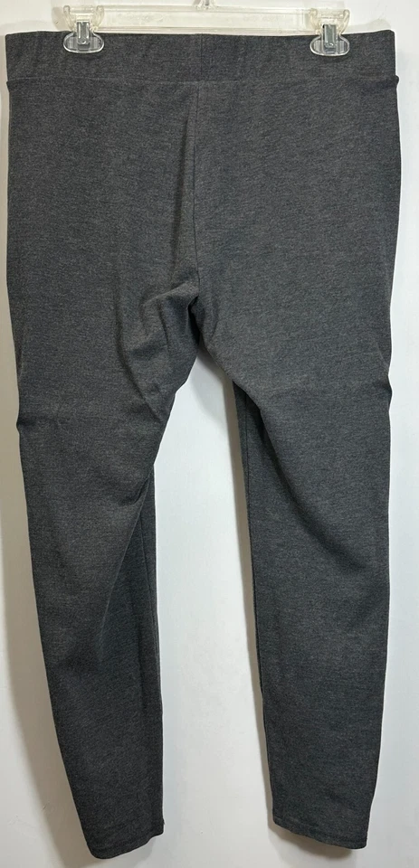 Faded Glory Ponte Leggings Size Large Gray Rayon Blend Wide Waistband Pull On - Image 4 of 4