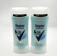 Degree Deodorant Black  White Pure Clean Lot of 2 New 2.6 oz