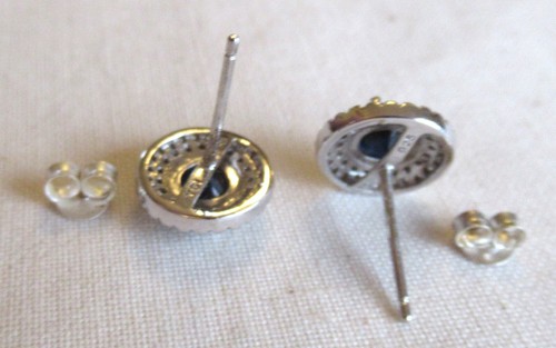 YGI ORECCHINI A PERNO ARGENTO STERLING 11mm PIETRA NERA E TRASPARENTE 925 2,46g (26640) - Foto 6 di 8