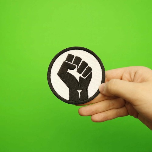 Black Power Fist & #ICan'tBreathe Box Logo Combo Embroidered Iron On Patches - Picture 2 of 3