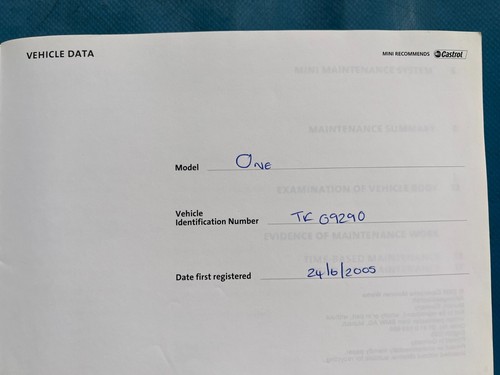 BMW Mini One/Cooper/S Owners Handbook/Manual (2001 - 2006) R50/R53 Hatchback - Picture 2 of 3
