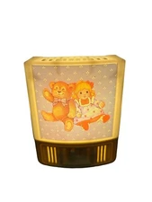 Vintage Nursery Nightlight Plugin Teddy Bear Doll Toy Child Room Sweet Dreams