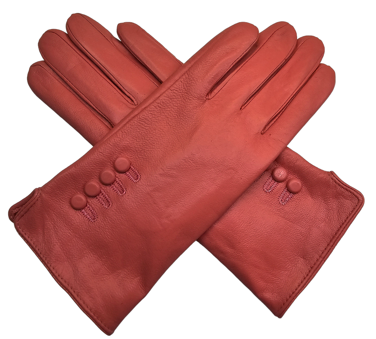 Guanto Donna In Vera Pelle Foderato Cashmere Con Infilatura In Pelle Sul Lato - Foto 12