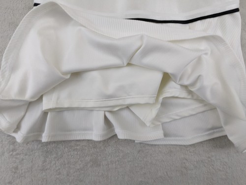 Nike Girls sz S Court Flouncy Skirt Skort white black shorts underneath 0101 - Picture 2 of 5