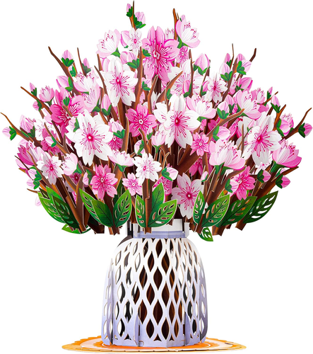Hugepop 3D Cherry Blossom Pop up Mothers Day Card with Detachable Paper Flower B - Picture 8 of 11