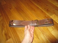 Ladies Brown Gold Stud Accents Leather Belt Size Large