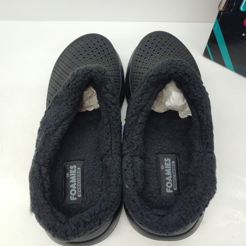 Skechers Go Walk 5 Relax Foamies Clog Mens Size 10 Black 243014 Faux Fur Slides - Picture 9 of 11