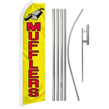 Mufflers Advertising Swooper Feather Flutter Flag Pole Kit Mechanic Service