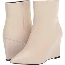 Sanctuary White Pacer Pointed-toe Wedge Booties New Size 8.5m