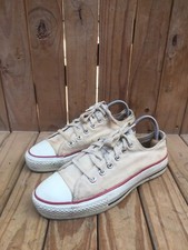 VTG Chuck Taylor All Star Low Top Converse White / Cream Made In USA sz 7 UK 6