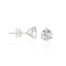 Lab Grown Diamond Stud Earrings, 1/2 - 2 Carat, 14k Gold (E-F, VS1), 3-Prong, PB