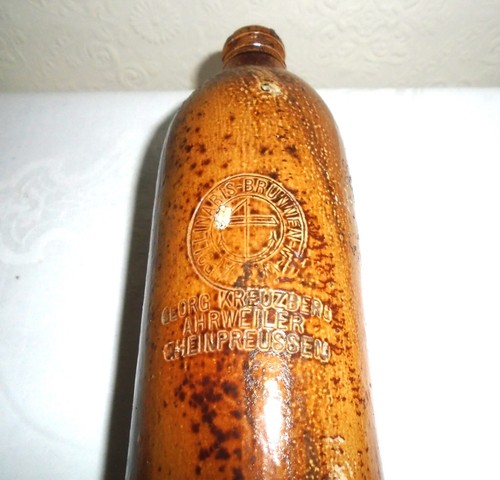 Botella rústica alemana vintage/antigua de gres esmaltado con sal - Imagen 10 de 15