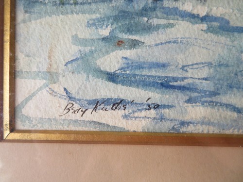Betty (Kathryn Bernstein) Kathe, Original Aquarellgemälde im Blattgoldrahmen - Bild 3 von 5