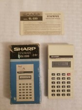 Vintage Sharp Elsimate EL-220 Calculator Battery Operated original Box Tested