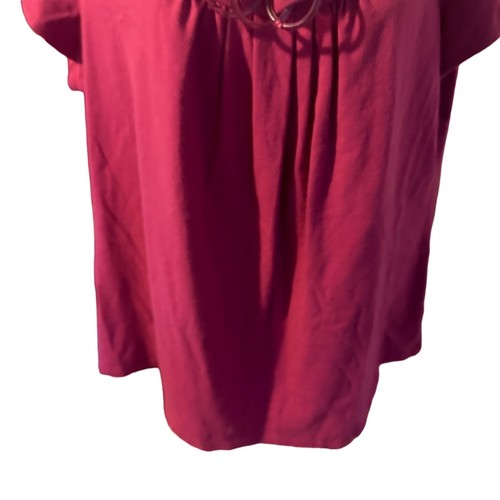R-Q-T short sleeve pink plastic chain detail blouse size XL - Picture 6 of 8