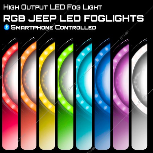 70W 7000LM LED RGB Million Color App Bluetooth Luces antiniebla FIts - Jeep Wrangler - Imagen 5 de 6