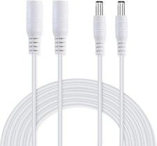 2 Pack Power Extension Cable 12Ft 2.1Mm X 5.5Mm Compatible with DC 5V 12V 24V fo