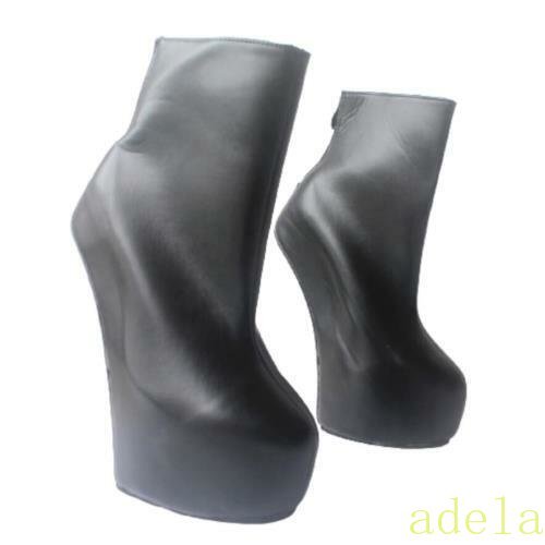 Womens Ballet Boots 20cm High Wedge Heel Hoof Sole Heelless Ccubwar Party Shoes - Picture 10 of 17