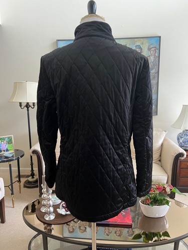 NWOT Dana Buchman Black Snap Front Quilted Jacket Size L Animal Print Interior - Picture 3 of 6