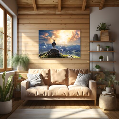 The Legend Of Zelda Breath Of The Wild Framed Canvas Wall Art Print Gamer Decor - Picture 8 of 12