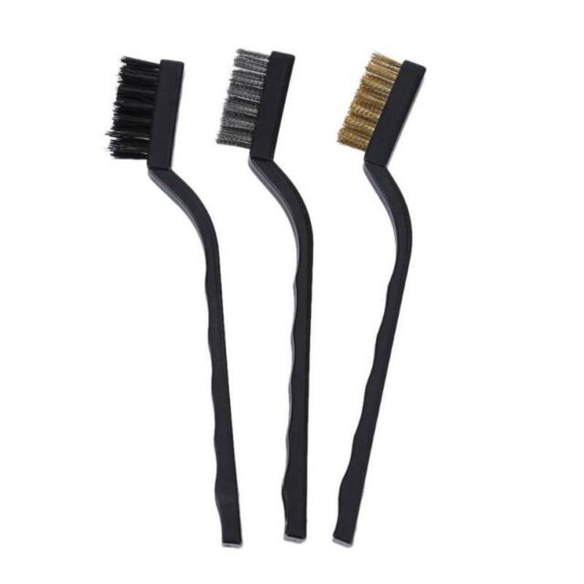 3Pcs Mini Rust Hand Tools Brass Cleaning Brushes Detail Metal Wire Toothbrush