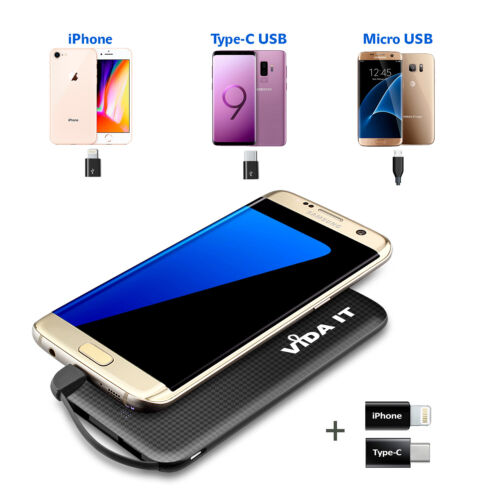 Thin Power Bank Portable Battery Pack Charger Built-in Cable For Samsung Phone - Picture 22 of 22