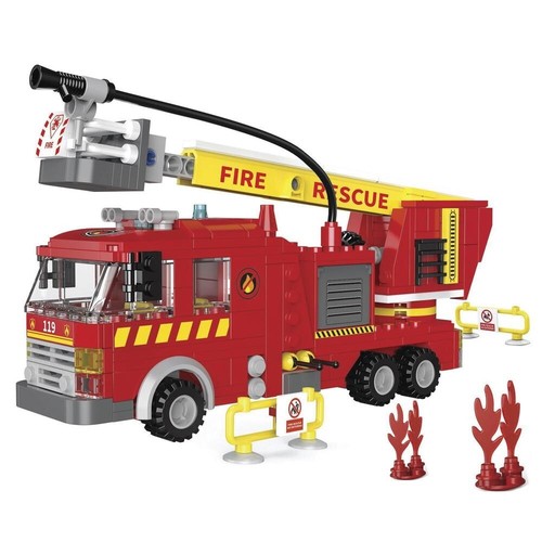 New 2024 Diecast Masters Brick Blocks Fire Fighting Aerial Fire Truck #DM-80538 - Picture 3 of 5