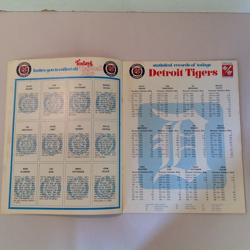 Vintage Dell Sticker Album Today's 1971 Detroit Tigers MLB Photos Stats Bios - Picture 3 of 8