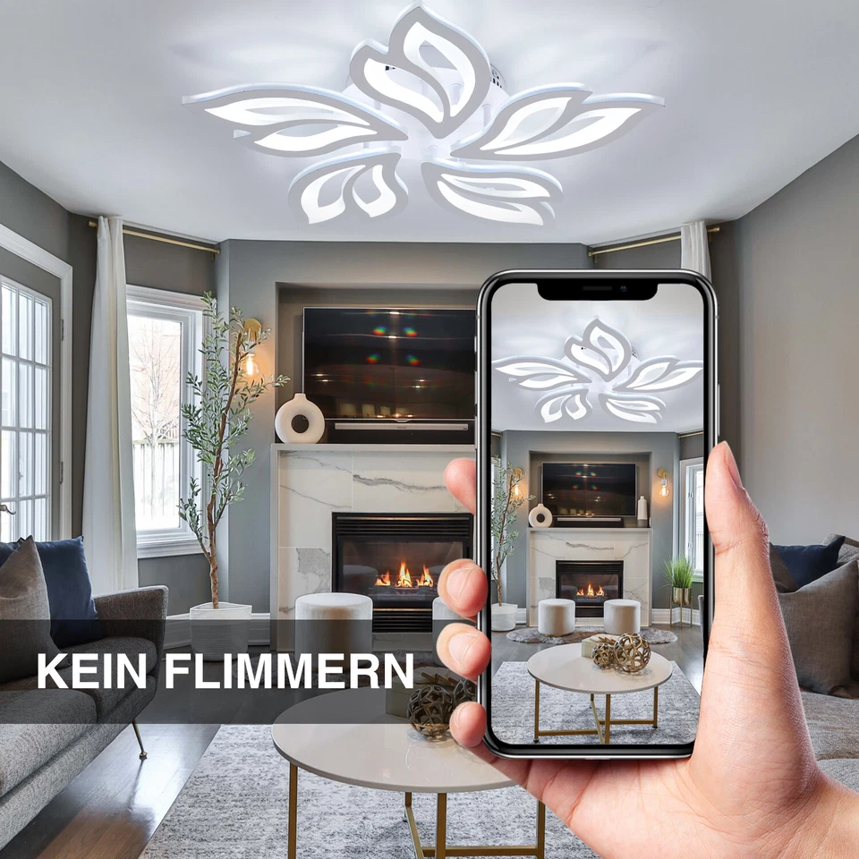 Plafoniera LED moderna soggiorno plafoniera dimmerabile con telecomando APP DE - Immagine 2 di 4