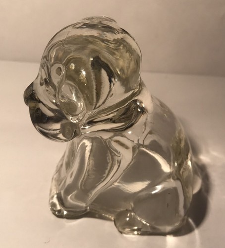Federal Clear Heavy Glass Mopey Dog Candy Container Hollow Hound Beagle 3" tall - Picture 2 of 11