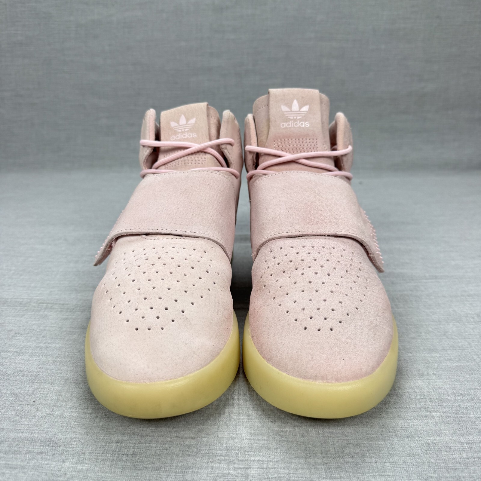 Adidas Tubular Invader Strap Pink Suede Sneakers Womens 8 Gum Sole Retro B39364
