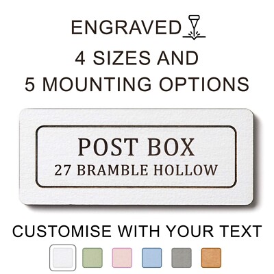 Personalisierter POSTKASTEN Holzschild, individuelle Nummer Adresse Wand Tür Gravur Schild