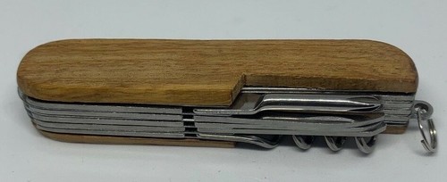 Wood Handle 7 Function Folding PERSONALIZED Pocket Knife  - Picture 5 of 6