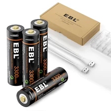EBL 1.5V TYPC-C Rechargeable AA Lithium Battery Li-ion Batteries USB Charging
