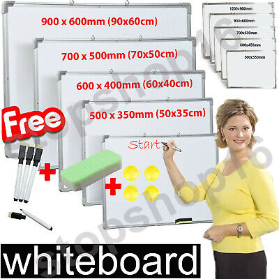 Magnetic Whiteboard Small Large White Board Dry Wipe Office Home School Notice