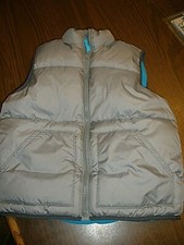 Old Navy Youth Gray Blue Puffer Vest Size Small 6-7 EUC 58 
